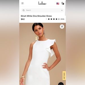 Lulus White One Shoulder Dress size M